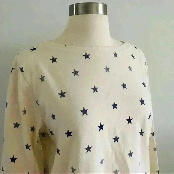 Mih Jeans Star Print Long Sleeve Top Shirt Cotton - Picture 4 of 11